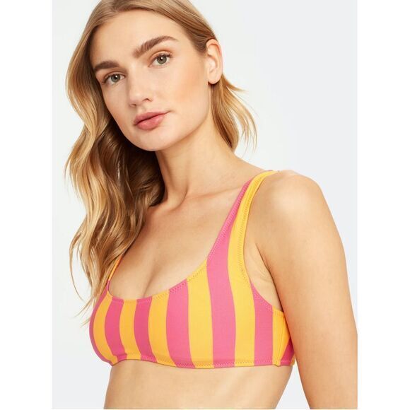 NEW Solid & Striped‎ Elle bikini set, Fuschia/Marigold, Large - Picture 2 of 10
